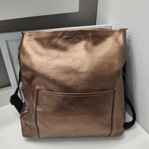 🔥GUC Aimee Kestenberg Bali Smooth Leather Crossbody Backpack Bag, Copper Metal